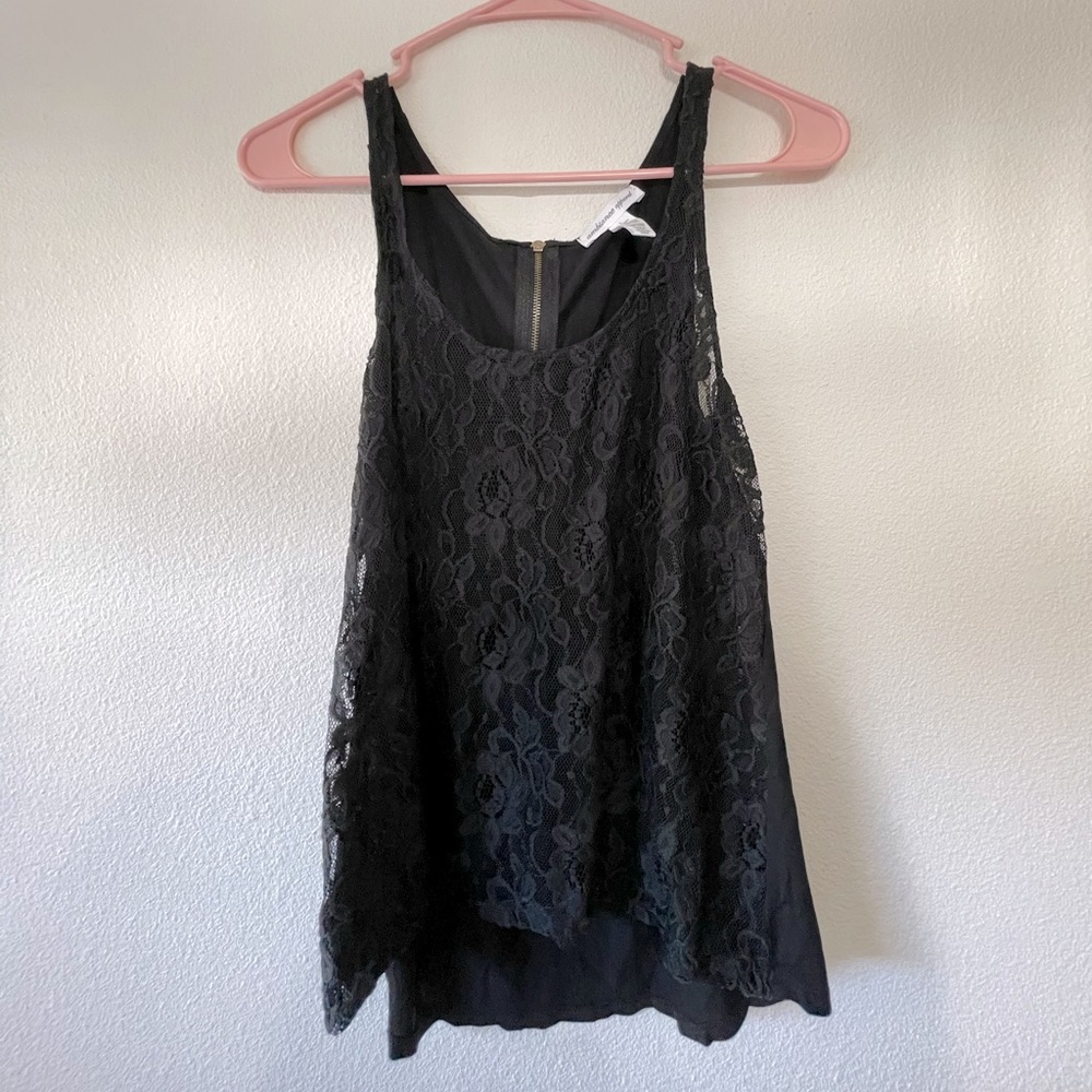 Ambiance black lace tank